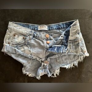 One Teaspoon Distressed Denim Shorts